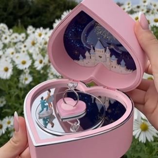 Lovely Musical Ring Box for Valentine's Day 125*120*85mm