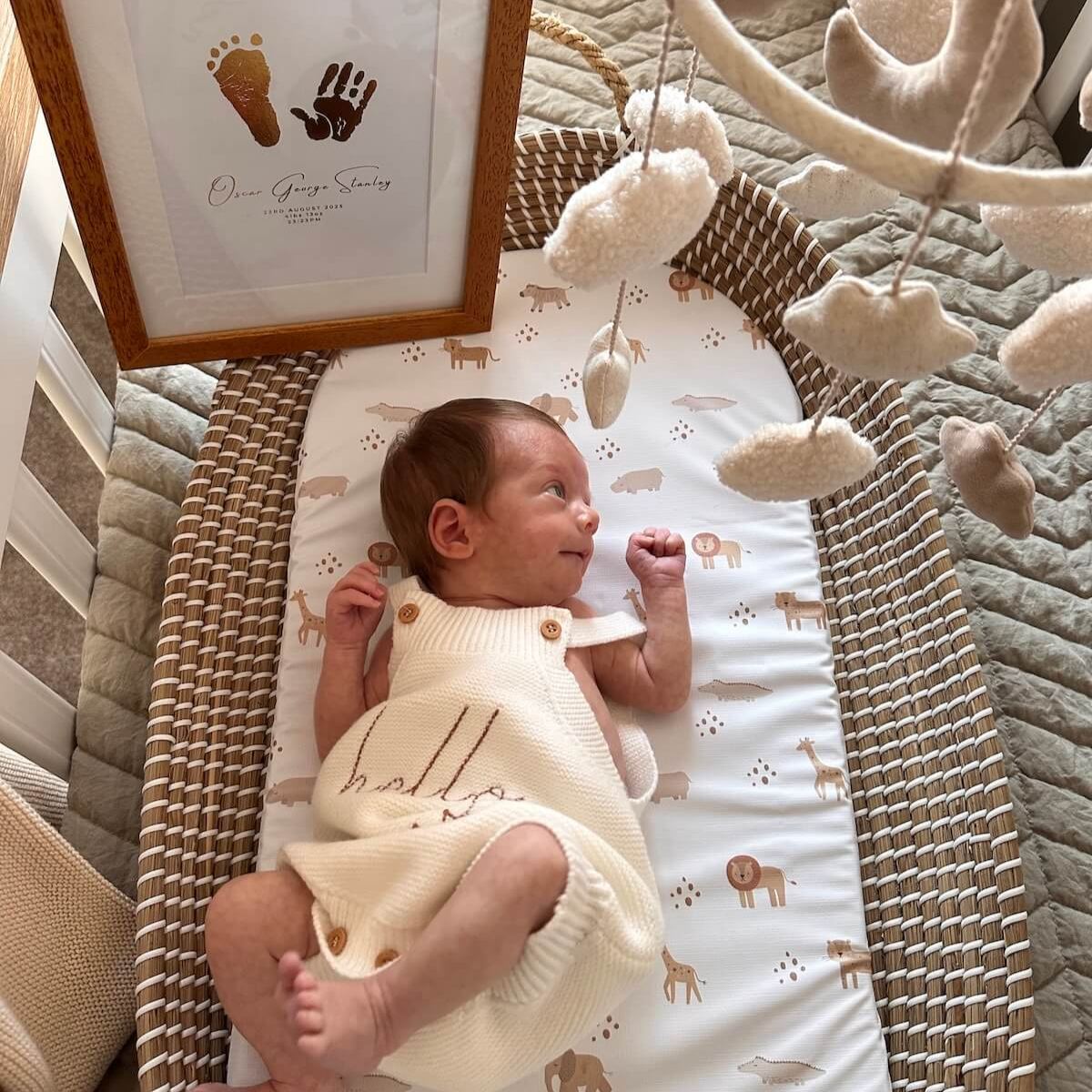 Personalized Foiled Baby Hand & Footprint Artwork Mother's Day Gift for Mom