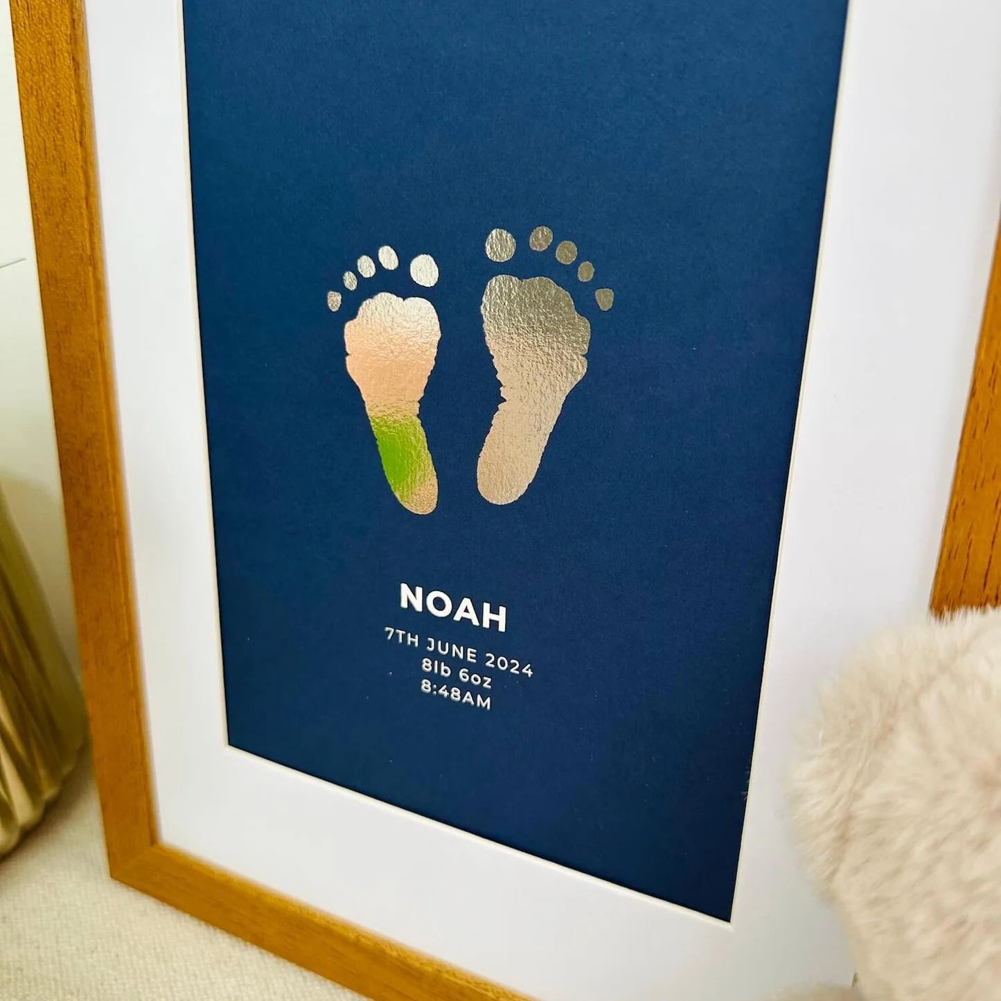 Personalized Foiled Baby Hand & Footprint Artwork Mother's Day Gift for Mom