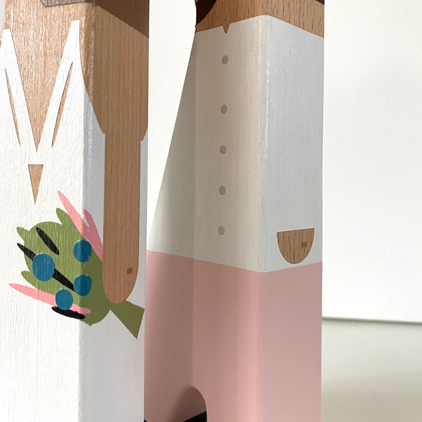 Unique wedding gift for couple, Personalized wooden figurines