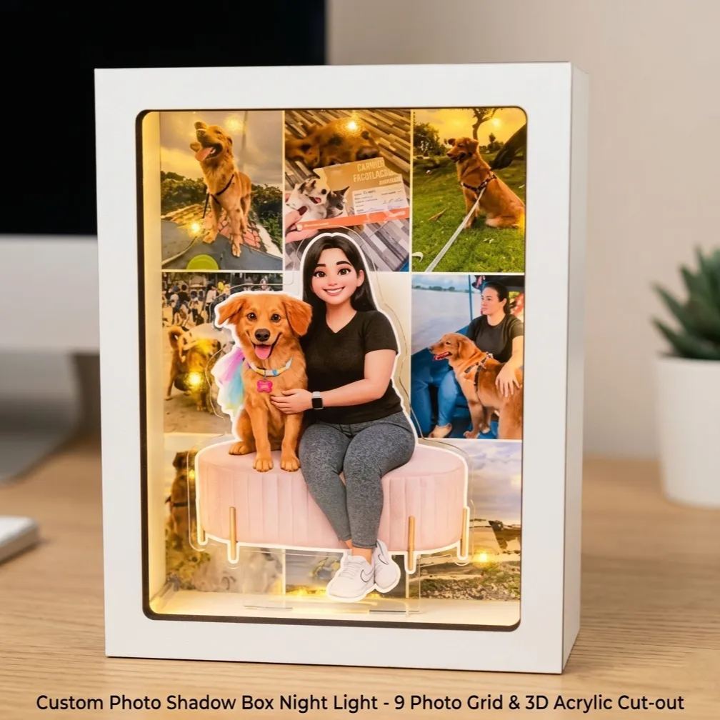 Personalized Photo Light Box | Custom LED Memory Frame for Pet Mom on Mother's Day