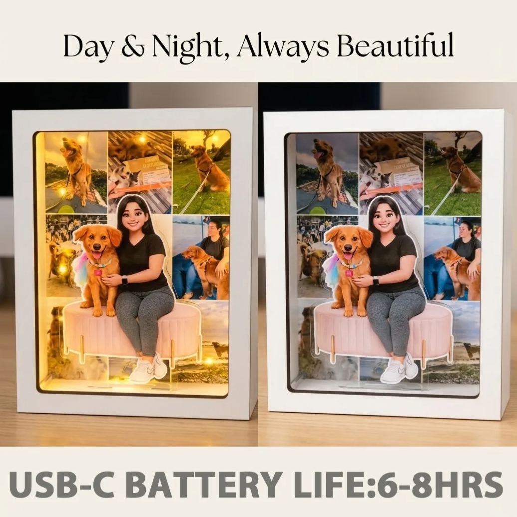 Personalized Photo Light Box | Custom LED Memory Frame for Pet Mom on Mother's Day