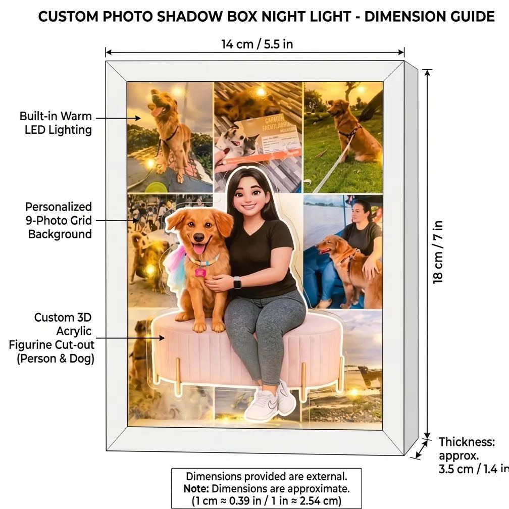 Personalized Photo Light Box | Custom LED Memory Frame for Pet Mom on Mother's Day