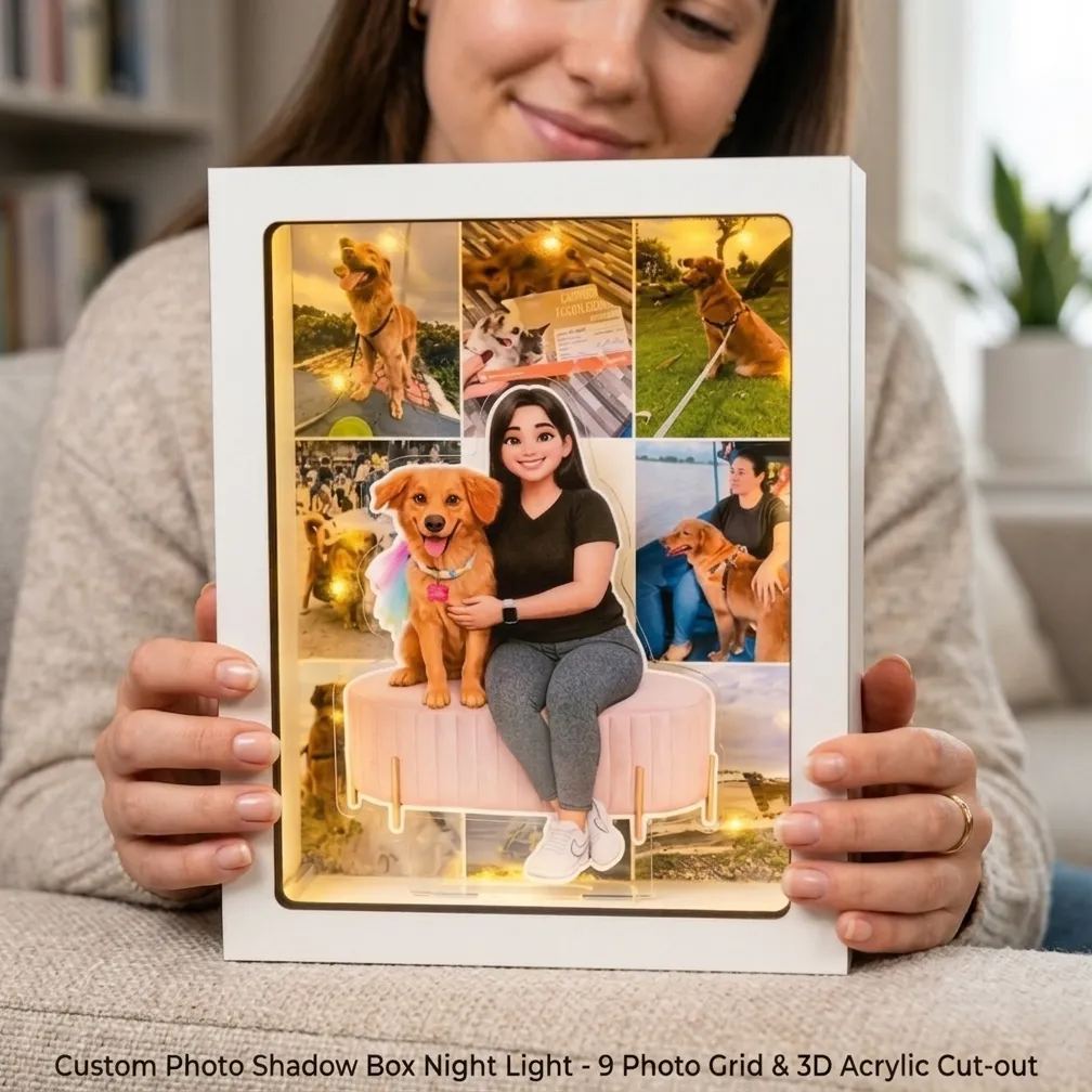 Personalized Photo Light Box | Custom LED Memory Frame for Pet Mom on Mother's Day