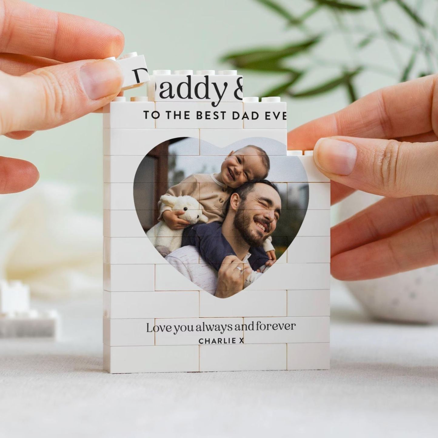 Daddy And Me Gift, Personalised Dad Photo Keepsake, Fathers Day Present From Kids, Best Dad Ever Birthday Gift, New Dad Photo Block - mysiliconefoodbag