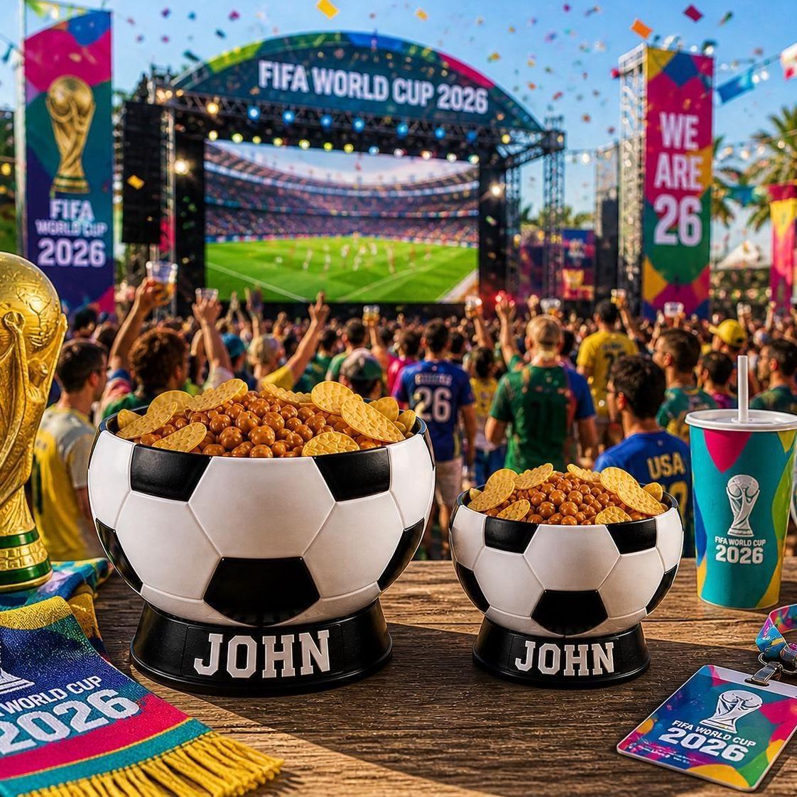 Personalized Soccer Ball Snack Bowl | Custom Name Football Bowl | World Cup  Gift | Soccer Fan Gift | 3D Printed Sports Bowl