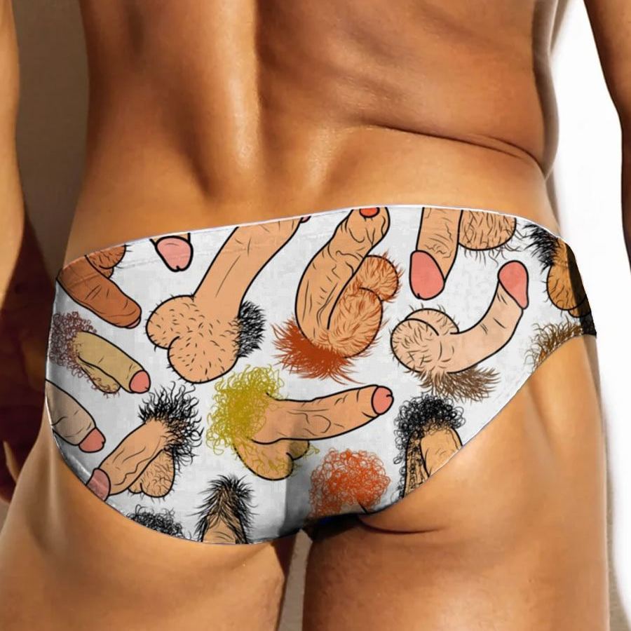 Men’s LGBT Underwear From Size S to 3XL Cartoon Hairy Figure Graphic, Unique Pride Style
