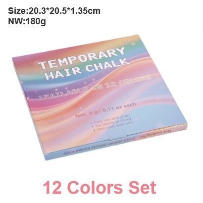 12-Color Hair Chalk Set– Temporary Washable & Non-Toxic Hair Dye for Kids