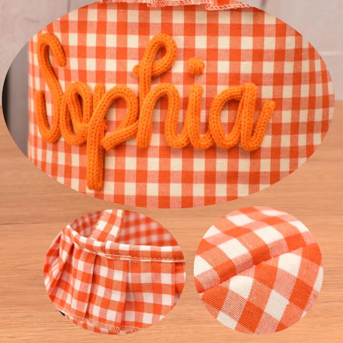 Halloween Basket Ruffle Personalized,Plaid Trick or Treat Bag with Custom Name,Halloween Candy Bucket for Kids,Halloween Storage Basket Gift