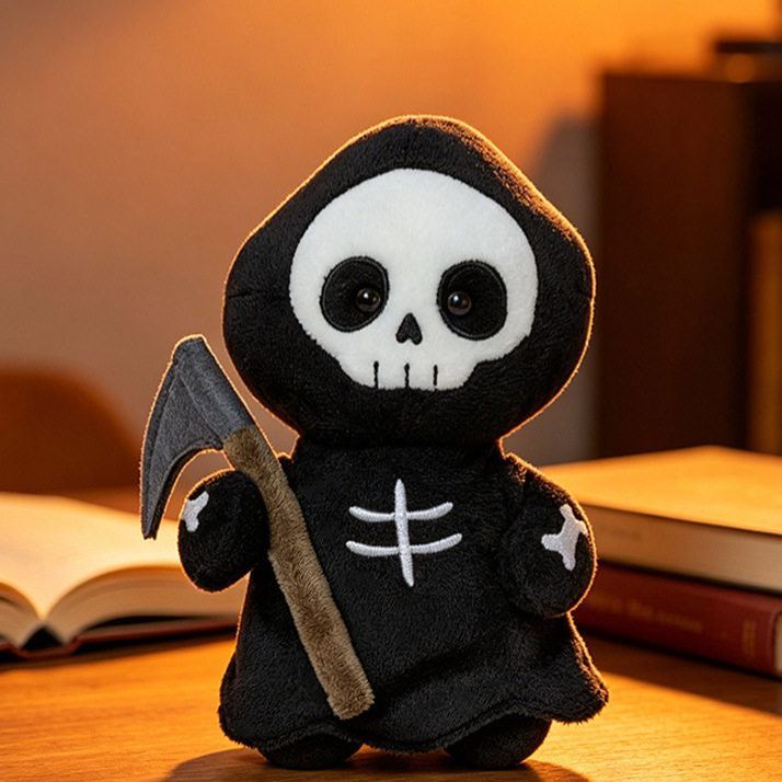 Halloween Plush Toy Soft Stuffed Ghost Bat Pumpkin Grim Reaper Dolls Cute Plushies for Kids Halloween Party Favors Home Decor