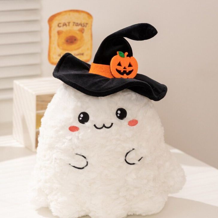 Halloween Plush Toy Soft Stuffed Ghost Bat Pumpkin Grim Reaper Dolls Cute Plushies for Kids Halloween Party Favors Home Decor