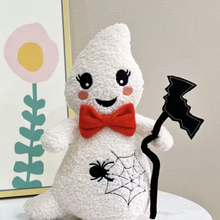 Halloween Plush Toy Soft Stuffed Ghost Bat Pumpkin Grim Reaper Dolls Cute Plushies for Kids Halloween Party Favors Home Decor
