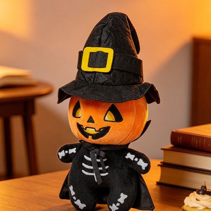 Halloween Plush Toy Soft Stuffed Ghost Bat Pumpkin Grim Reaper Dolls Cute Plushies for Kids Halloween Party Favors Home Decor