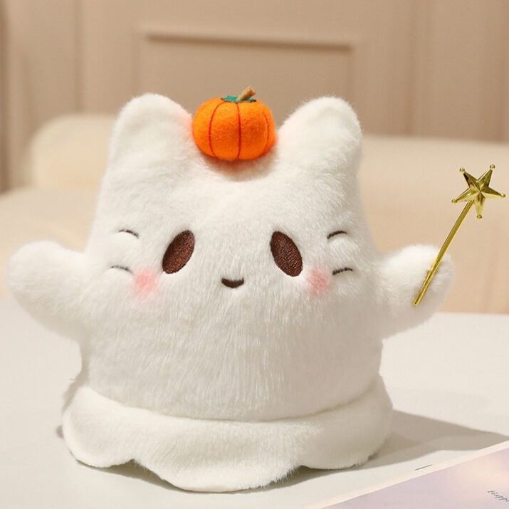 Halloween Plush Toy Soft Stuffed Ghost Bat Pumpkin Grim Reaper Dolls Cute Plushies for Kids Halloween Party Favors Home Decor