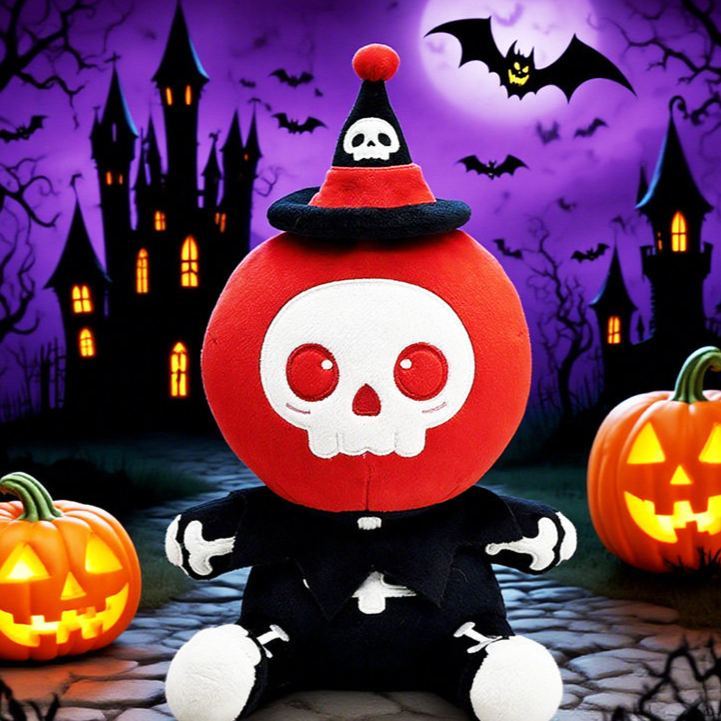 Halloween Plush Toy Soft Stuffed Ghost Bat Pumpkin Grim Reaper Dolls Cute Plushies for Kids Halloween Party Favors Home Decor