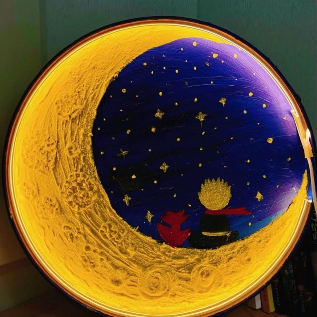 DIY Plaster Moon Lamp Kit with Warm Light | Moon Painting Night Light | Kit Contains 2 Brushes,1 Spatula, LED Light Frame,Plaster | With Optional Stand & Colorful Paint