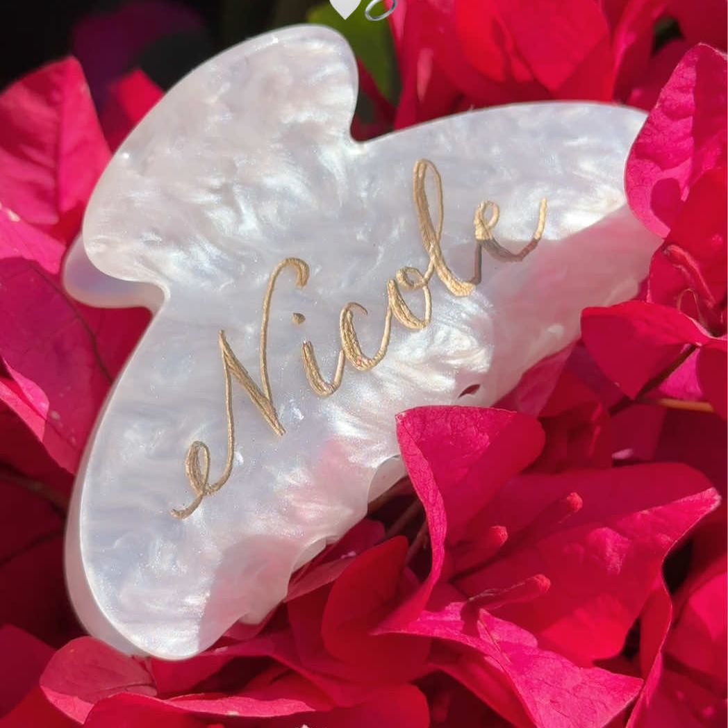 Engraved Golden Text Claw Clip for Her Gift for Bride & Bridesmaid BUY 1 GET 1 FREE