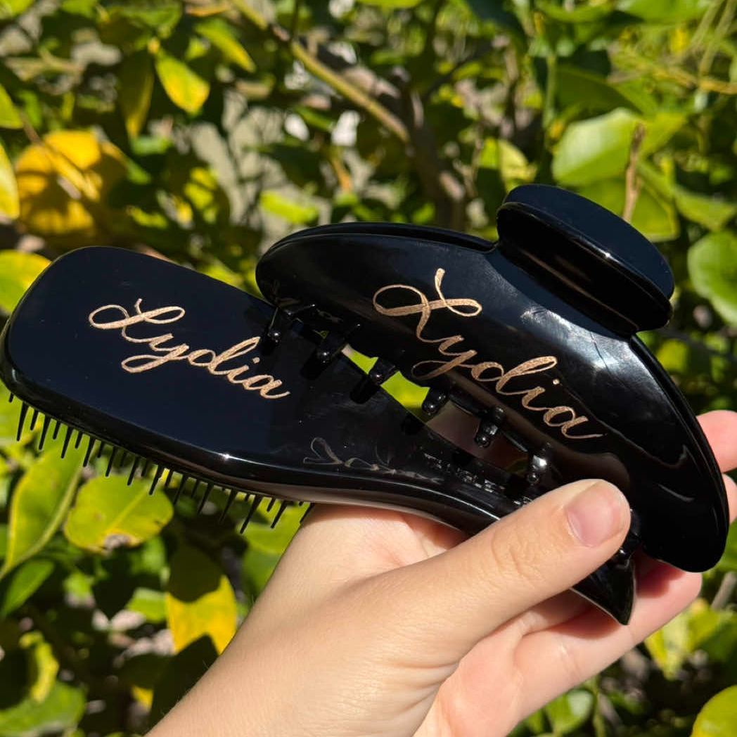 Engraved Golden Text Claw Clip for Her Gift for Bride & Bridesmaid BUY 1 GET 1 FREE