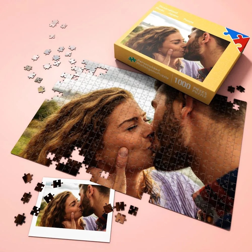 Custom Photo Puzzles Jigsaw Puzzle 35-1000 pieces Turn Your Photo into a Funny Couple Caricature - Custom Friedns Cartoon Portrait Gift for Him/Her