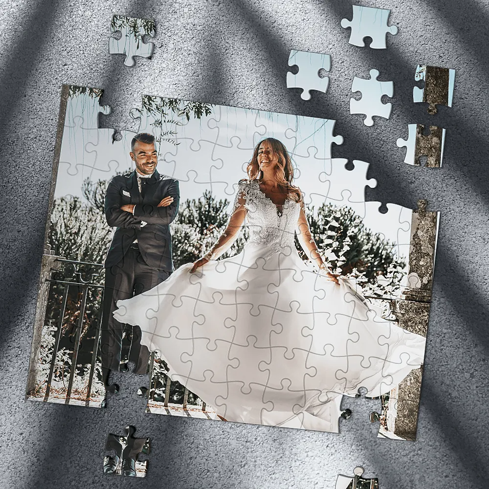 Custom Photo Puzzles Jigsaw Puzzle 35-1000 pieces Turn Your Photo into a Funny Couple Caricature - Custom Friedns Cartoon Portrait Gift for Him/Her