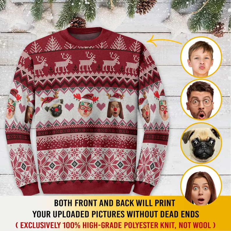 Personalized Ugly Christmas Sweater for Family