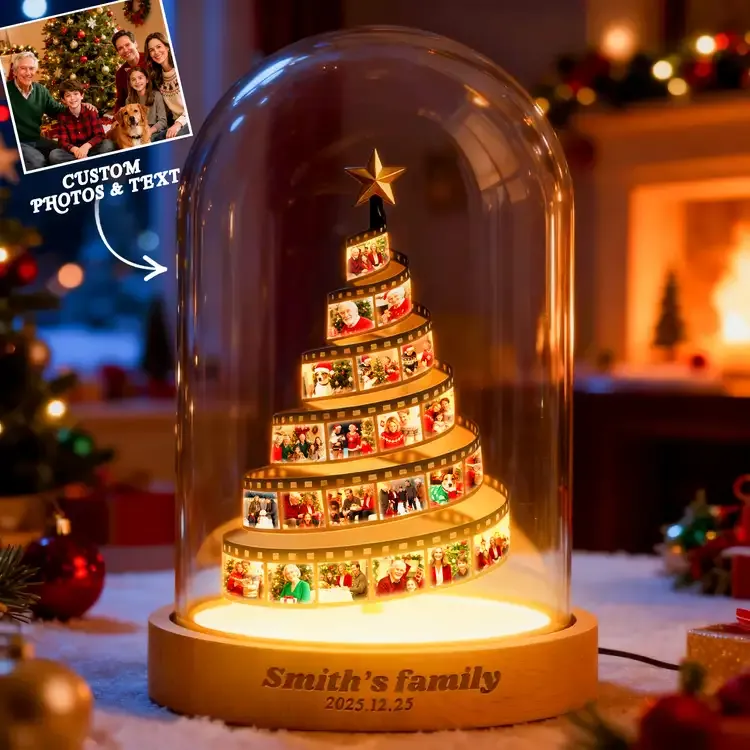 Custom Photo Film Christmas Tree Night Light Personalized Family Keeps