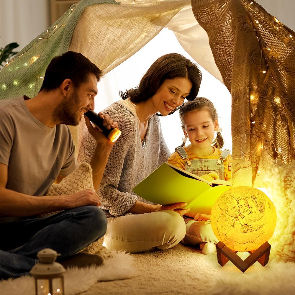 Custom 3D Print Mom Photo Moon Lamp Personalized Engraved Moon Lamp Best Festival Gift - mysiliconefoodbag
