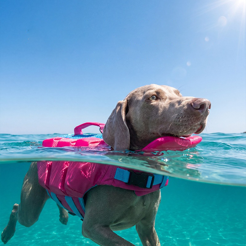 Dog Life Jacket Safety Buoyancy Swimming Vest Water Play Float Coat