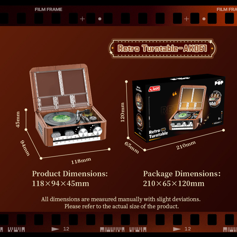 90s Retro Game Machine Building Blocks, DIY Retro Record Player Building Blocks