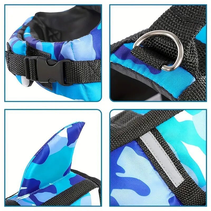 Dog Life Jacket Safety Buoyancy Swimming Vest Water Play Float Coat