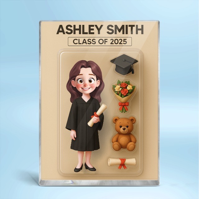 Custom Figure Personalized Graduation Acrylic Block Plaque for Graduated Students Personalized Photo Frame Acrylic Decorations Style for New Graduates