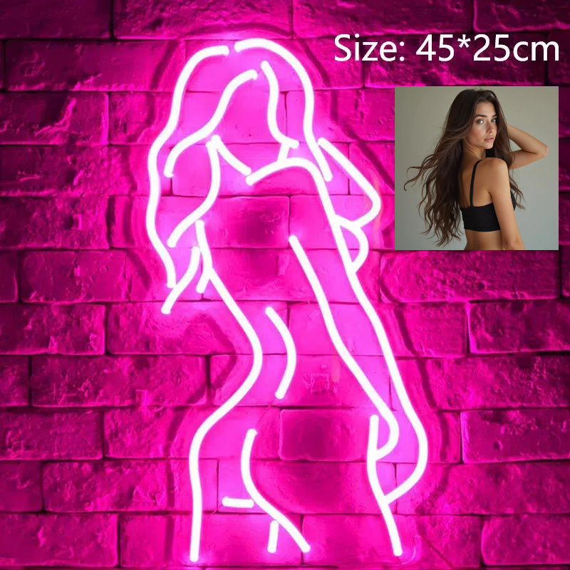 Turn Your Photo Into Neon Light Line Art Gift Personalized LED Light 4 Size 12 Colors Gift For Her