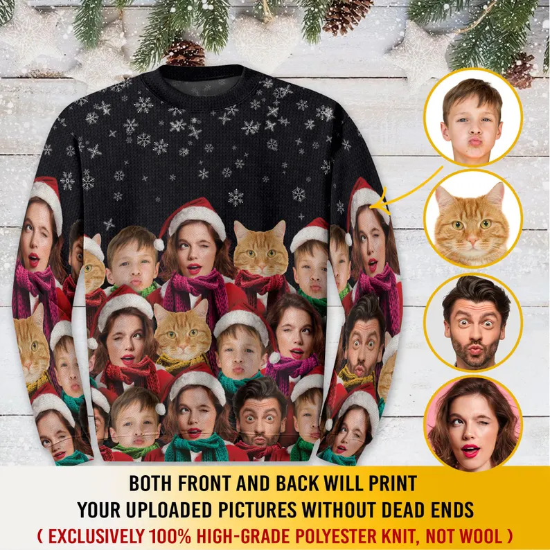 Personalized Ugly Christmas Sweater for Family