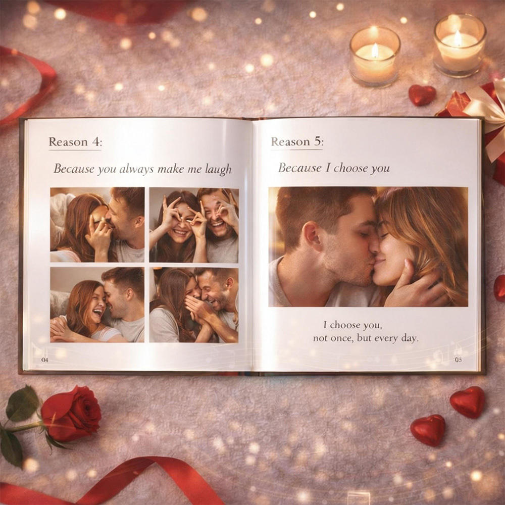 Why I Choose You Personalized Love Reasons Book with Song Plays Your Song & Tells Your Love Story
