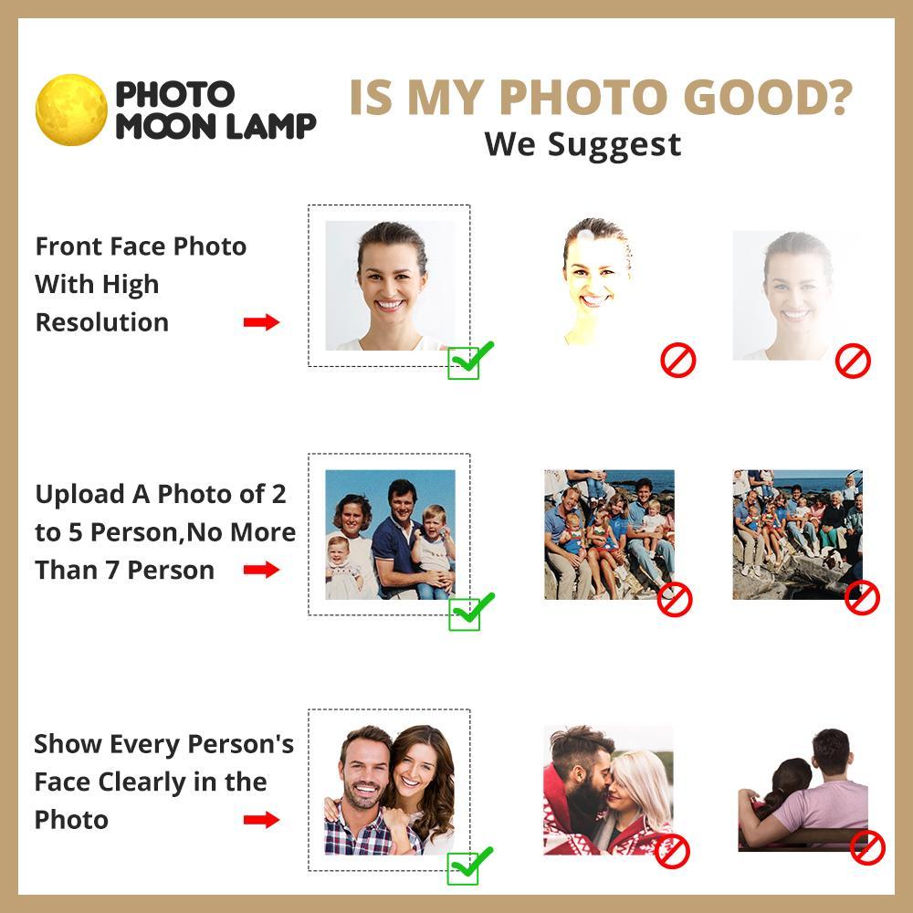 Personalized Photo Moon Lamp 3D Printing, Engraved Lamp(10CM-15CM) - mysiliconefoodbag