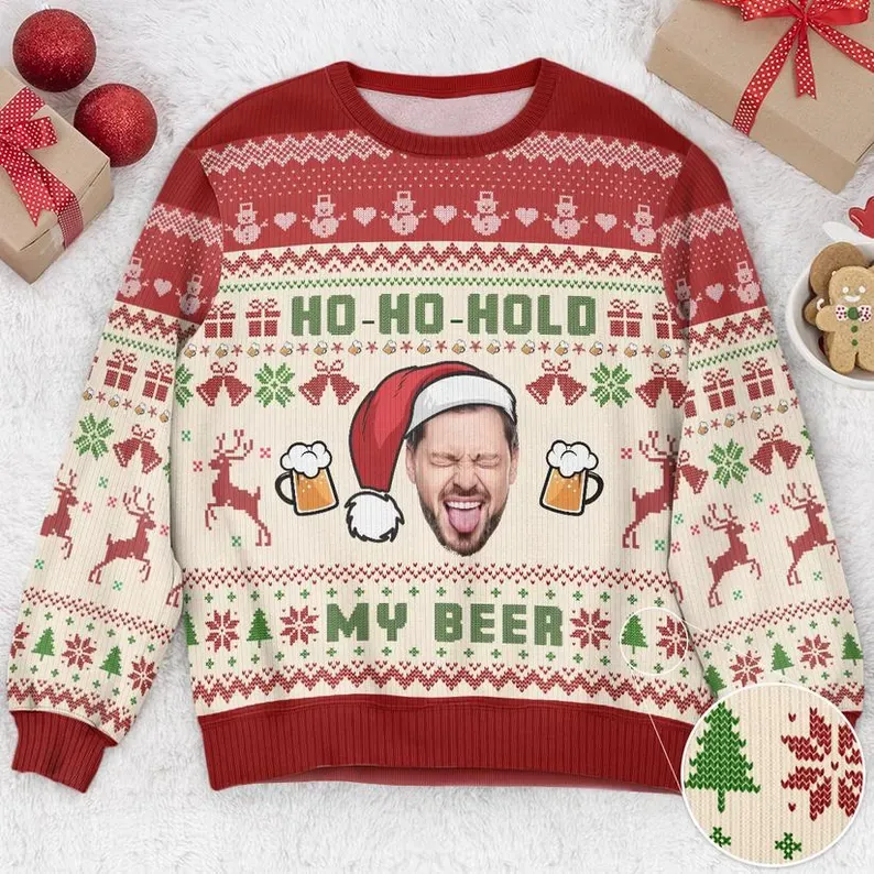 Custom Ugly Christmas Beer Style Sweatshirt for Him