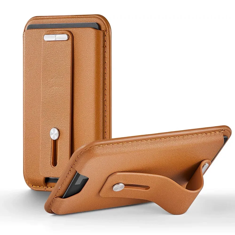 Premium Magnetic Leather Card Holder For iPhone Strong Magnet MagSafe Wallet