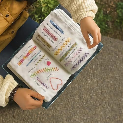 Embroidery Stitch Book Kit, 2026 New Embroidery Book, Complete Sewing Tools & Tutorials for Beginners, Portable DIY Kit with Floral Motifs, Ideal Gift for Craft Lovers & DIY Enthusiasts