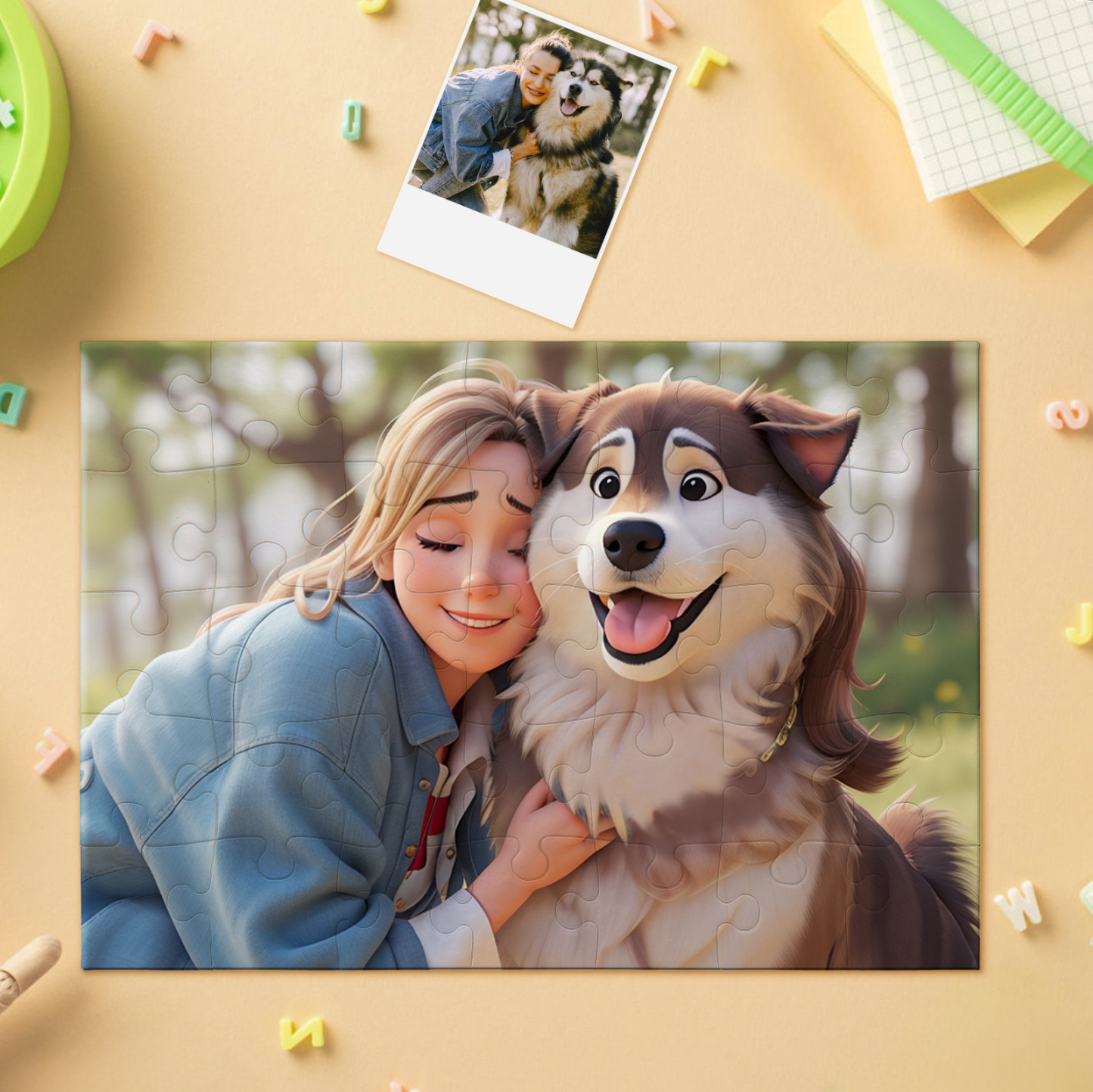 Personalized Photo Cartoon Portrait Jigsaw Puzzle