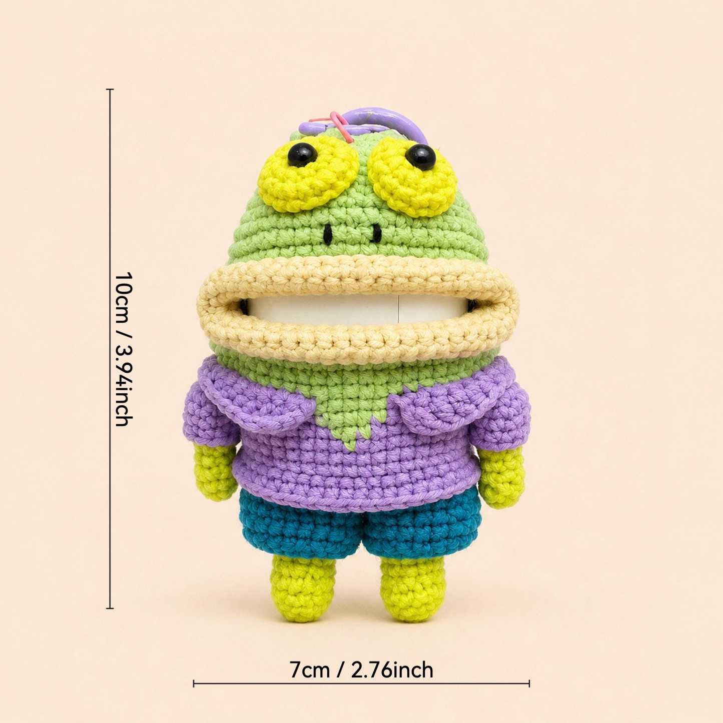 Crochet Big Mouth Pouch AirPods Case Car Key Holder Bag Charm