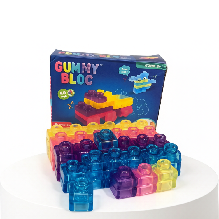 GUMMY BLOCK: 40-Piece Montessori Sensory Building Soft Blocks - mysiliconefoodbag