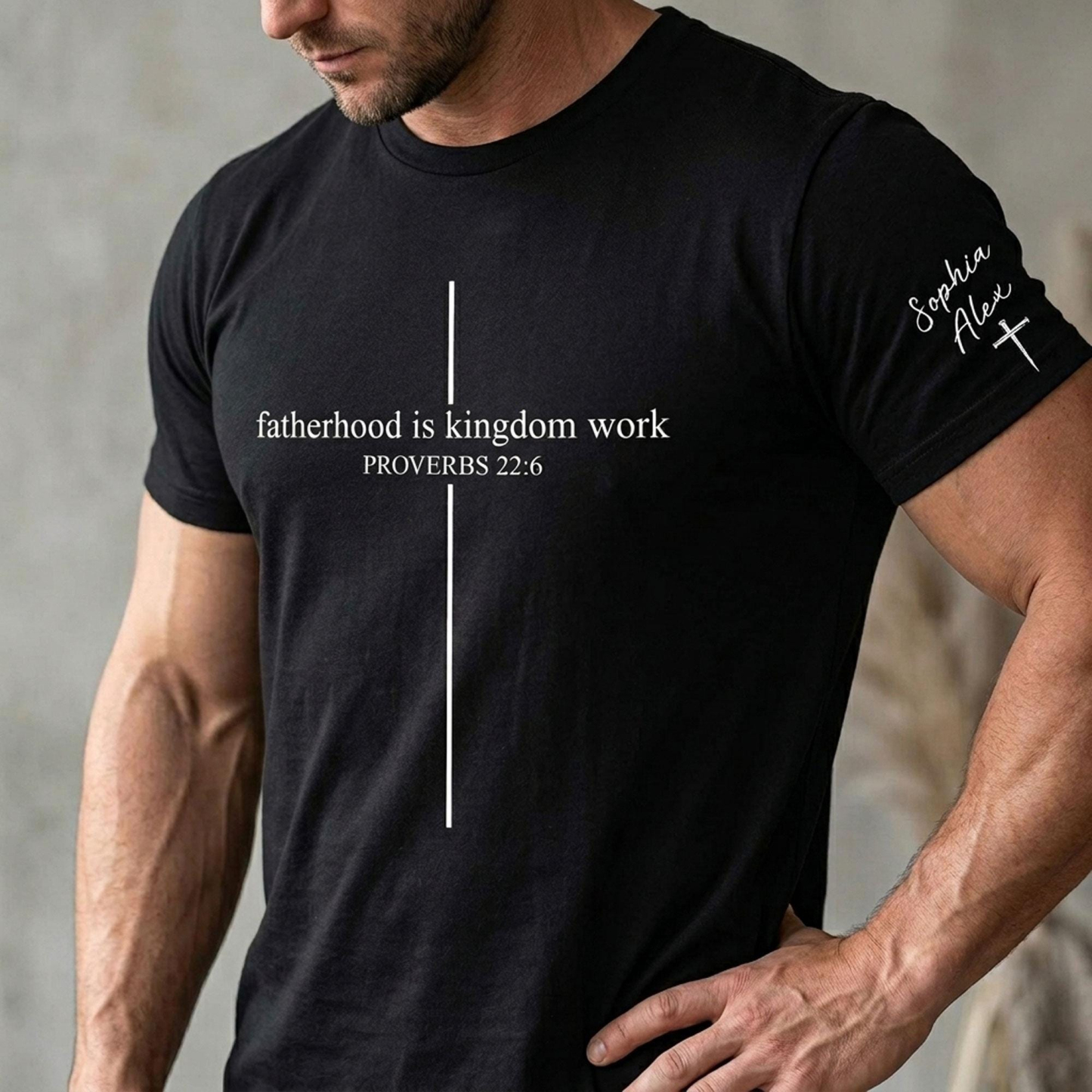 Personalized Christian Dad Shirt, Custom Fatherhood Is Kingdom Work Tshirt, Gift For Religious Daddy Tee, Bible Verse Fathers Day Gift Shirt Taisha