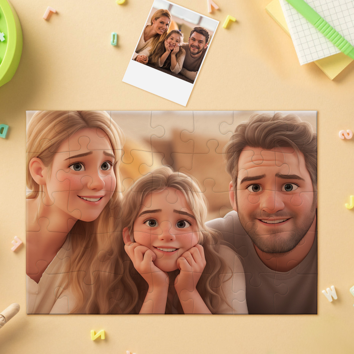 Personalized Photo Cartoon Portrait Jigsaw Puzzle