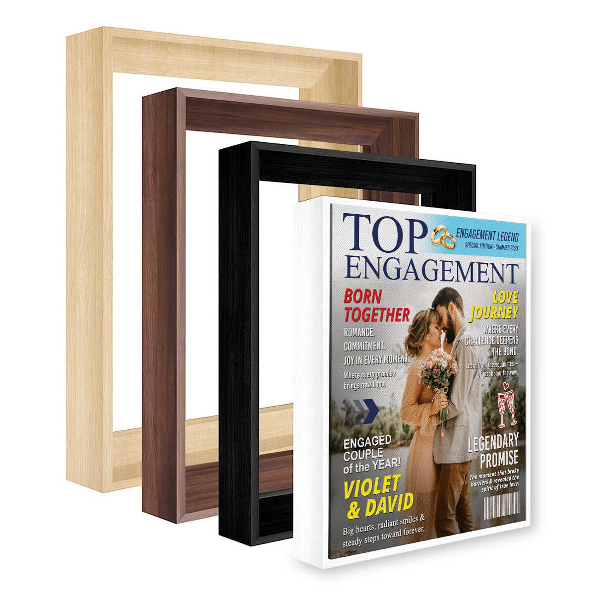 Personalized LOVE STORY Magazine Cover Wall Canvas for Couples on Valentine's Day