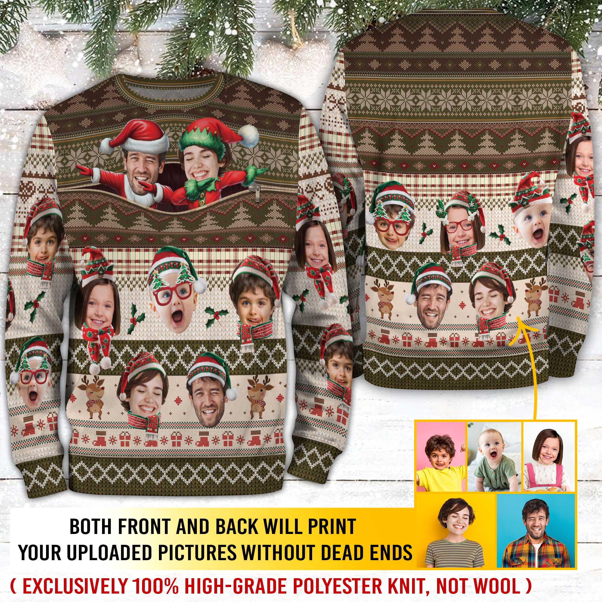 Personalized Ugly Christmas Sweater for Family