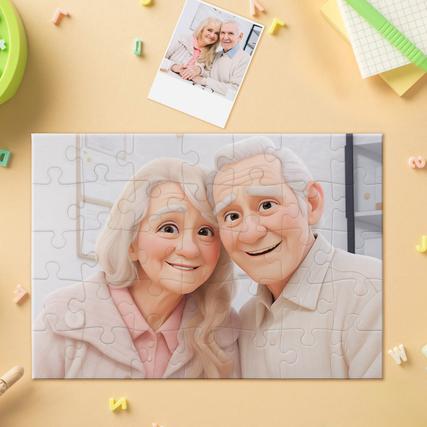 Personalized Photo Cartoon Portrait Jigsaw Puzzle