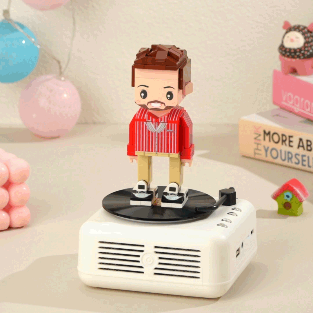 Custom Brick Figure with Bluetooth Base Brick Rock Guitar Speaker Brick Music Toy For Him Gift For Music Lovers
