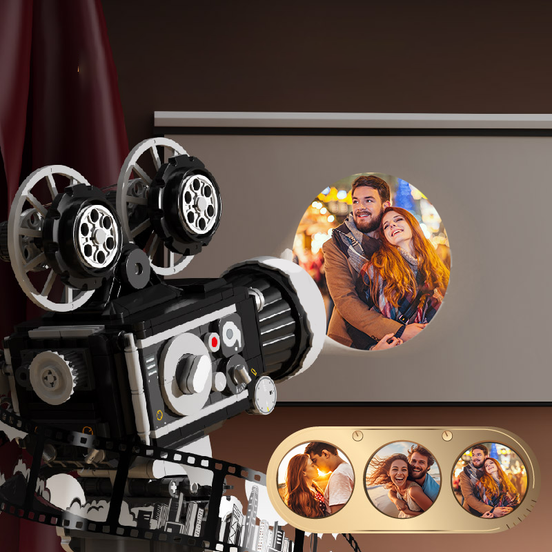 Anniversary Gifts Camera Film Roll Projector Brick Figure Can Project Your Photo 10 Photos Christmas Gifts For Couples - 