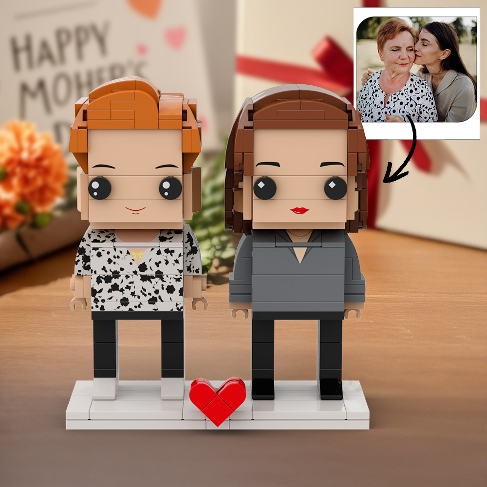 Customizable 2 People Mother and Daughter Full Body Custom Brick Figures