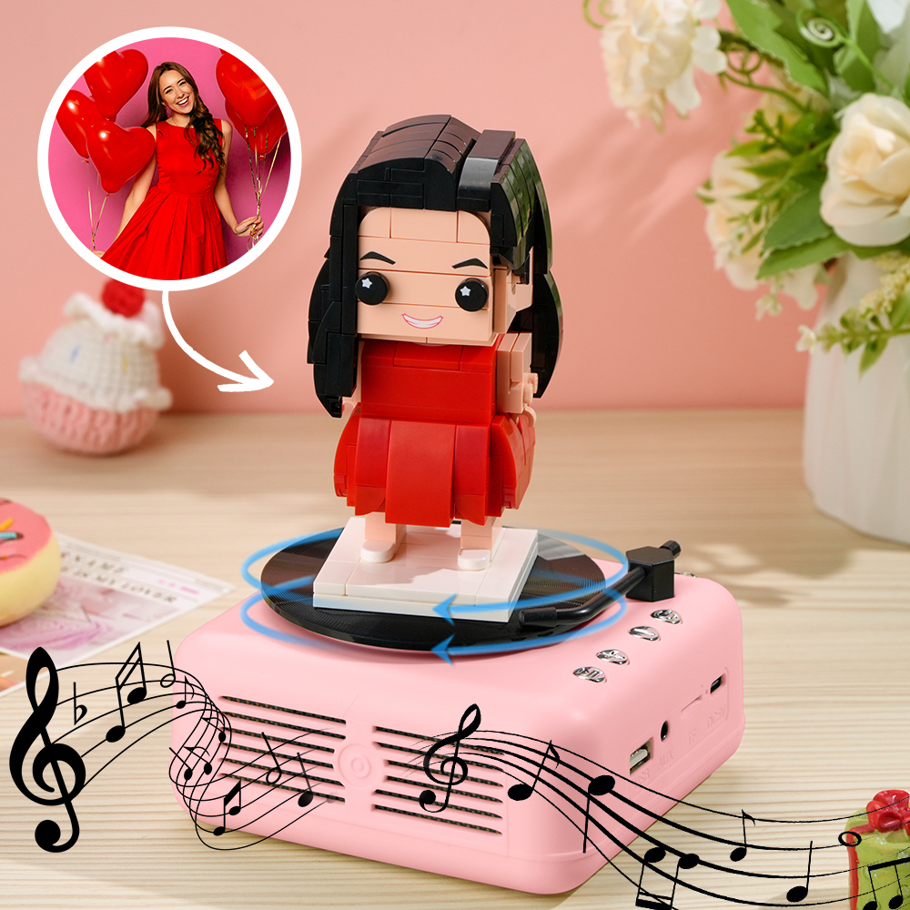 Custom Brick Figure with Bluetooth Base Brick Rock Guitar Speaker Brick Music Toy For Him Gift For Music Lovers